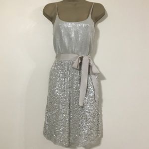 Express Sequin Mini Dress with Tie Waist